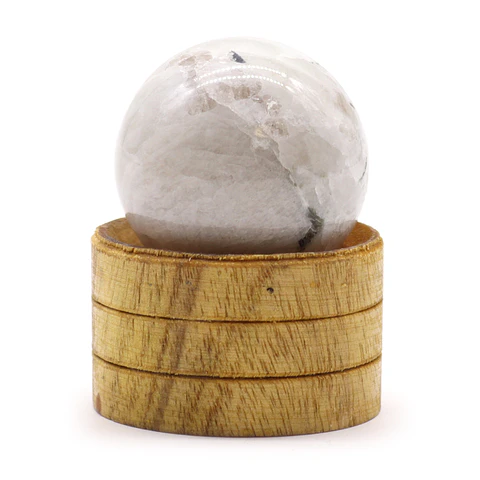 Esfera de Cristal de Pedra Natural c/ Base 40mm - Pedra da Lua Indiana
