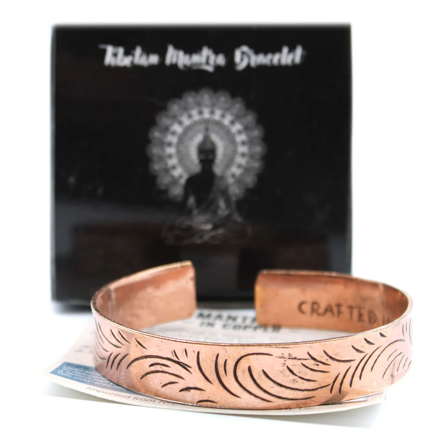 Pulseira de Cobre Tibetana - Redemoinhos Tribais Largos 3
