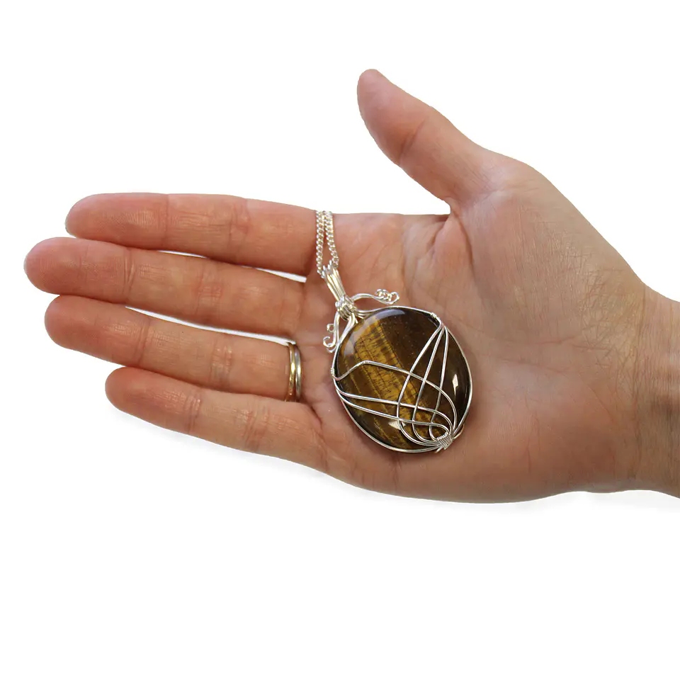 Colar de Pedras Preciosas em Espiral - Olho-de-Tigre 5