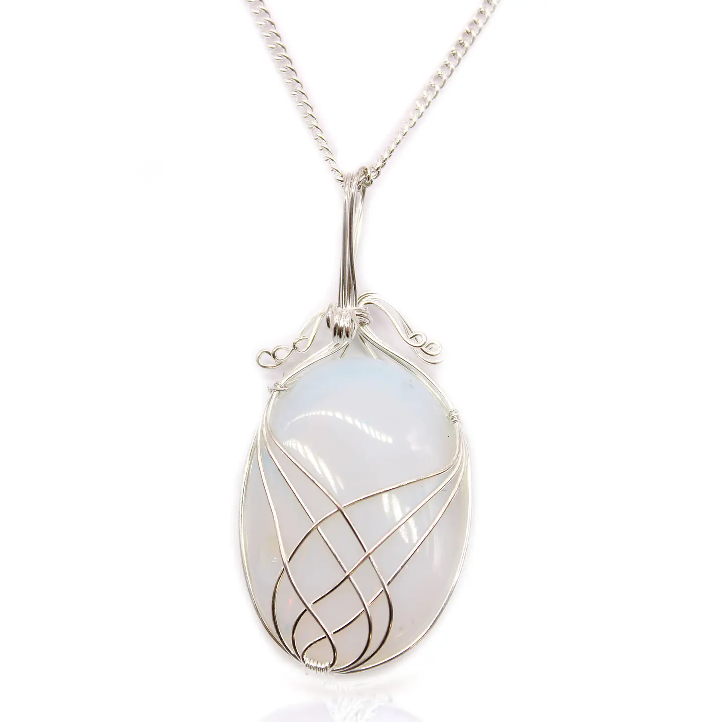 Colar de Pedras Preciosas em Espiral - Opalite 1