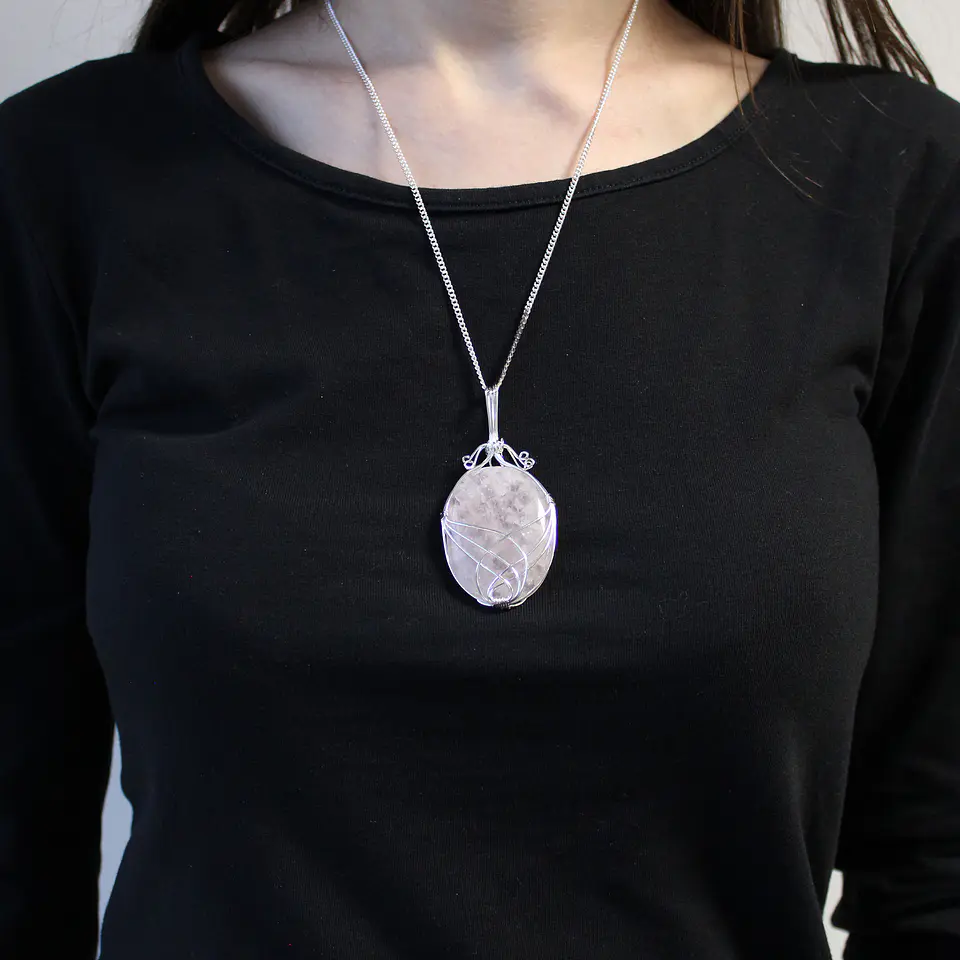 Colar de Pedras Preciosas em Espiral - Opalite 2