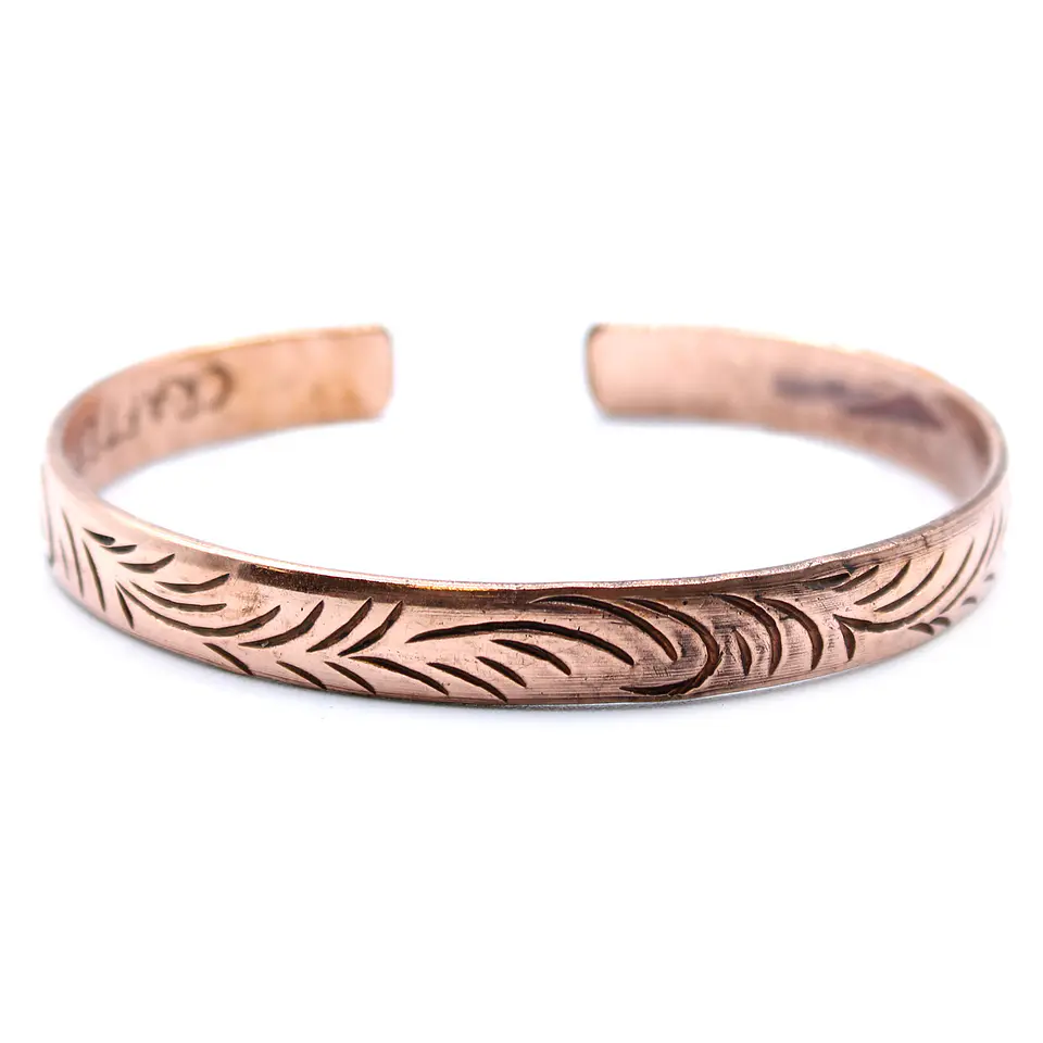 Pulseira de Cobre Tibetana - Redemoinhos Tribais Finos 1