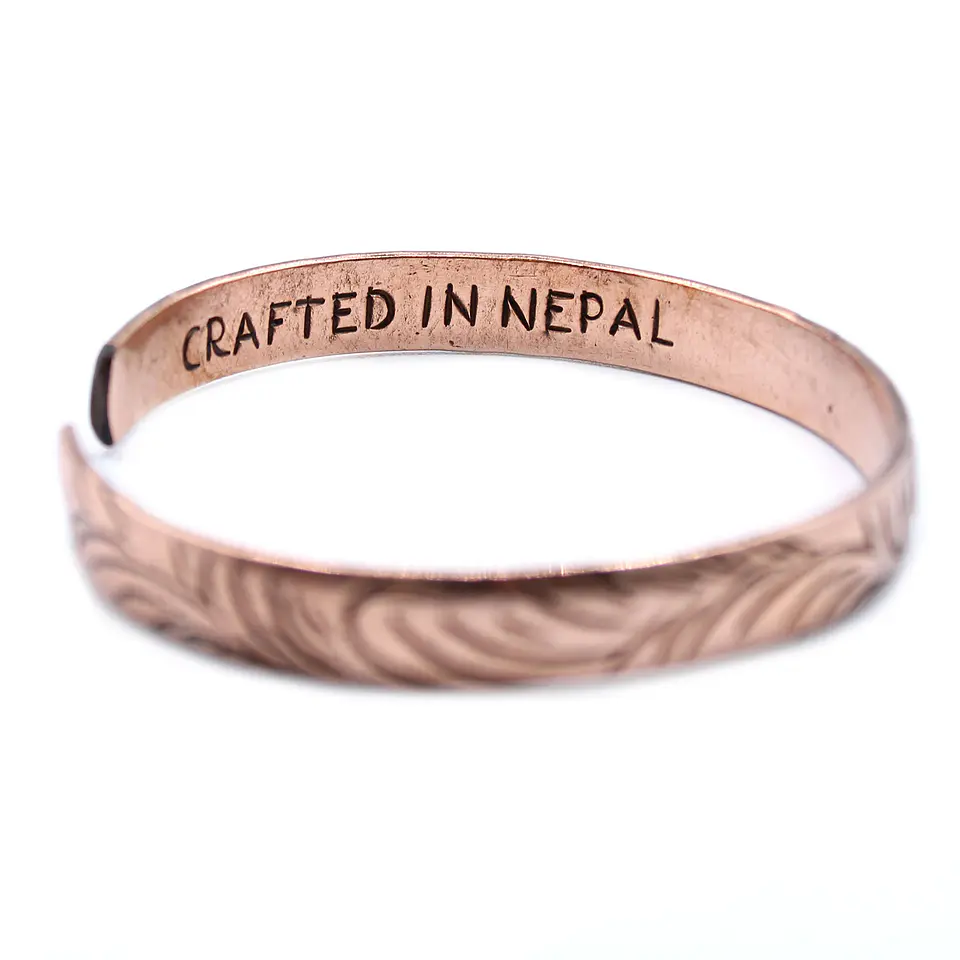 Pulseira de Cobre Tibetana - Redemoinhos Tribais Finos 2