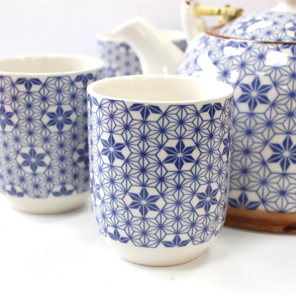 Conjunto de Bule & Chávenas em Cerâmica - Estrela Azul 850 ml 3