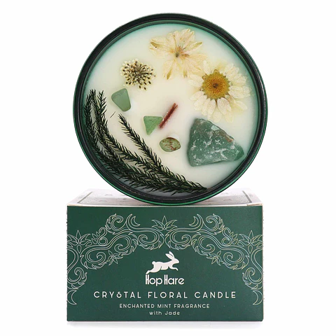 Vela Mágica Floral de Soja c/ Cristais Hop Hare - O Mágico 175gr