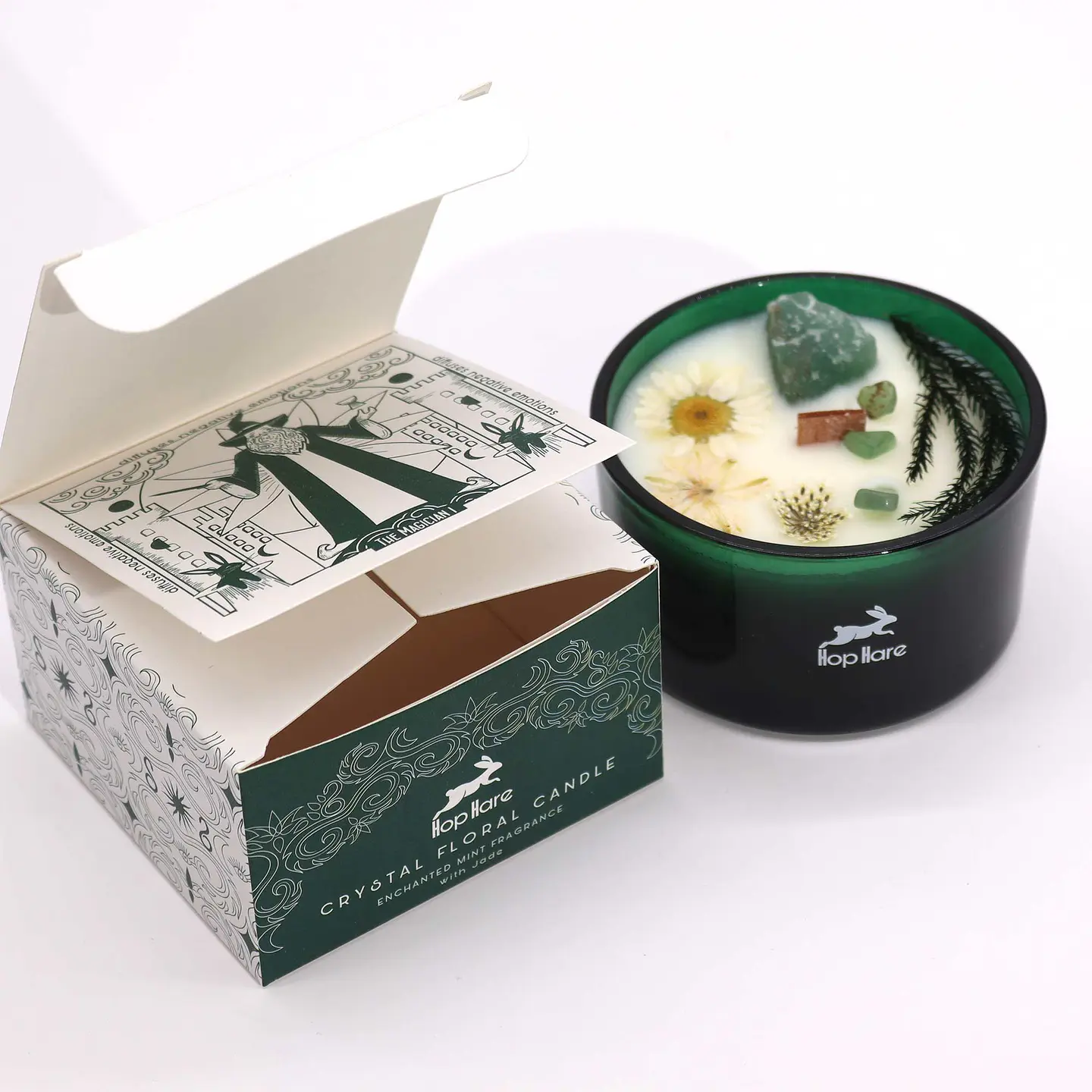 Vela Mágica Floral de Soja c/ Cristais Hop Hare - O Mágico 175gr 2