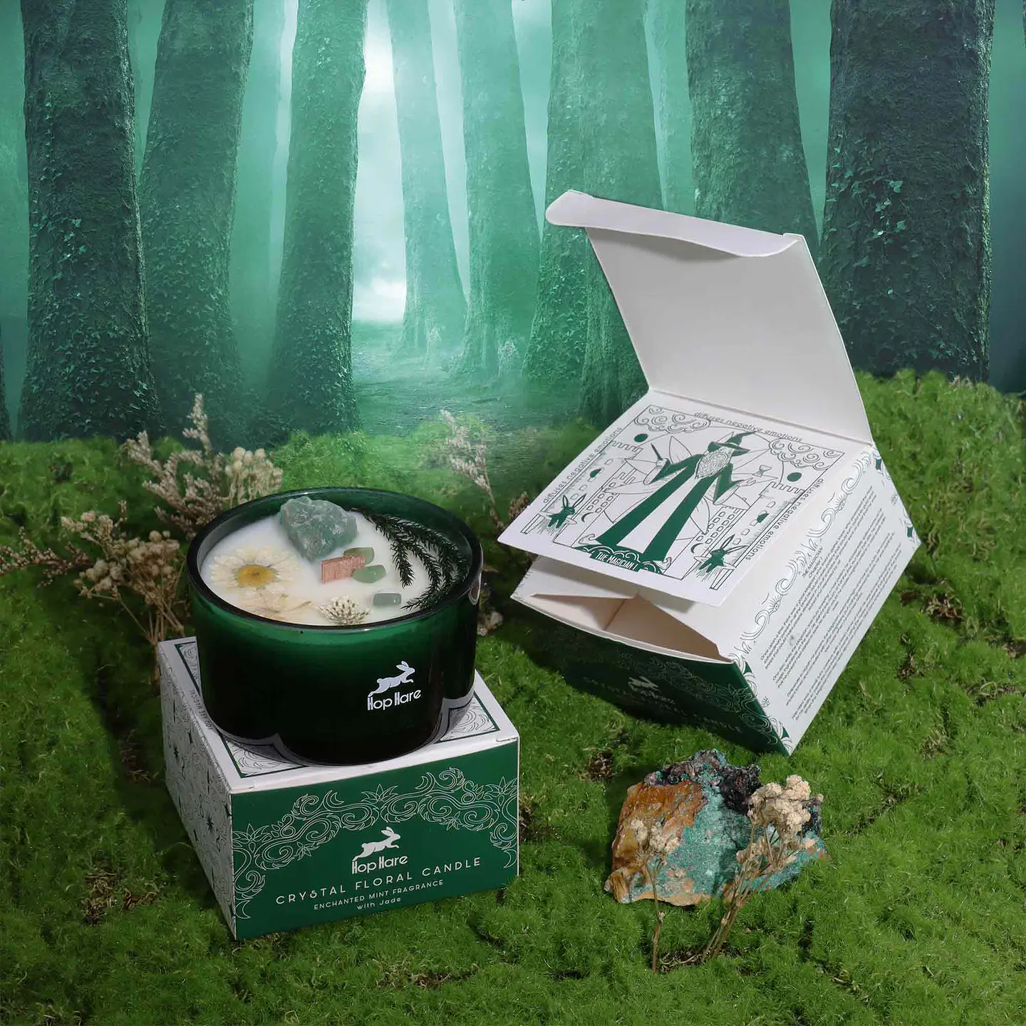 Vela Mágica Floral de Soja c/ Cristais Hop Hare - O Mágico 175gr 10