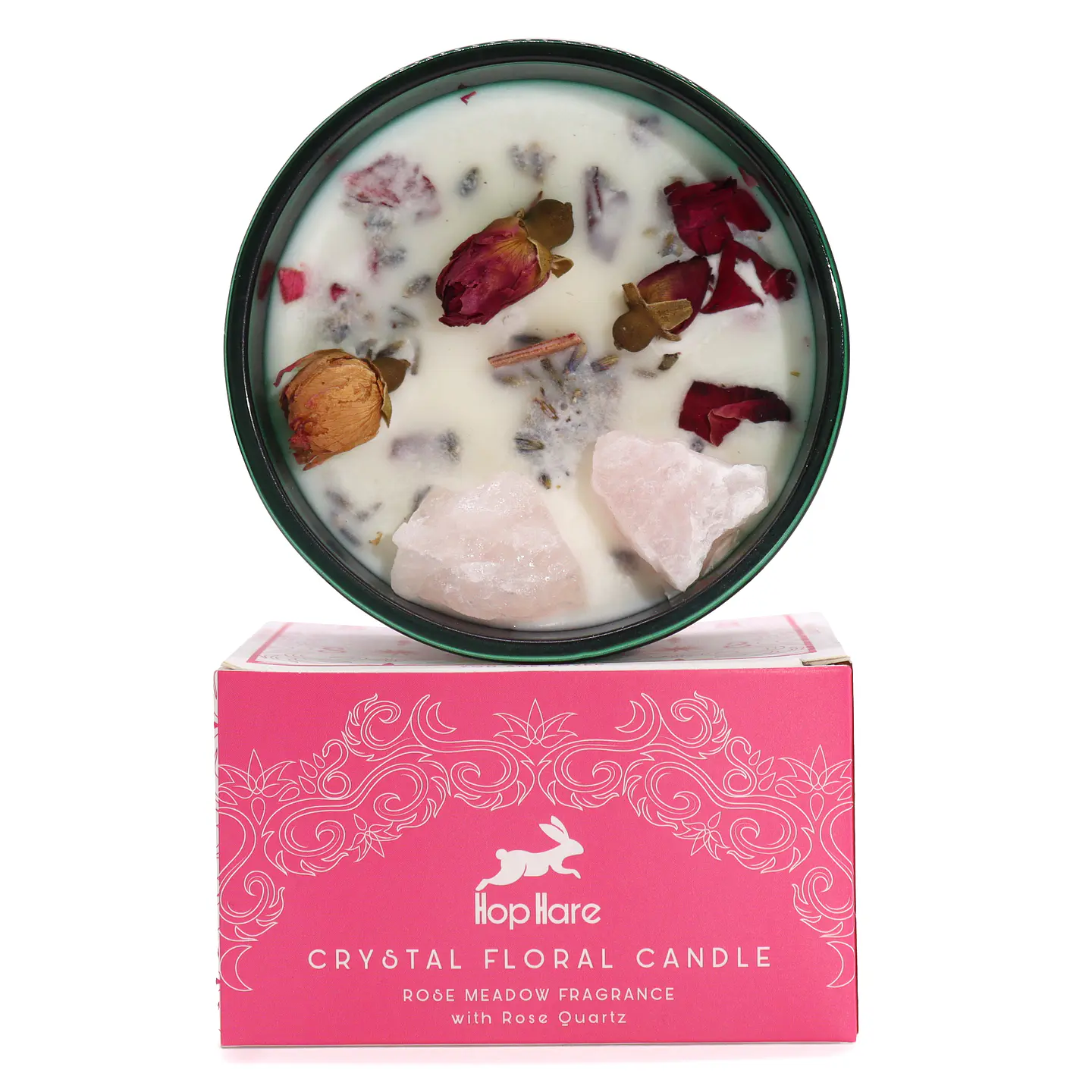 Vela Mágica Floral de Soja c/ Cristais Hop Hare - Os Amantes 175gr 1