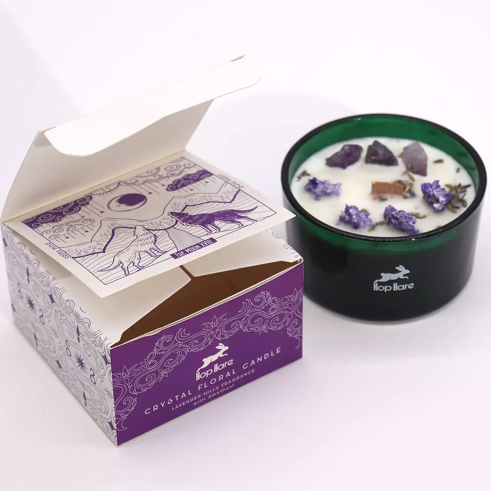 Vela Mágica Floral de Soja c/ Cristais Hop Hare - A Lua 175gr 4