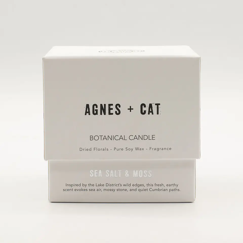 Vela Botânica de Cera de Soja Agnes + Cat - Sal Marinho & Musgo 350gr 3