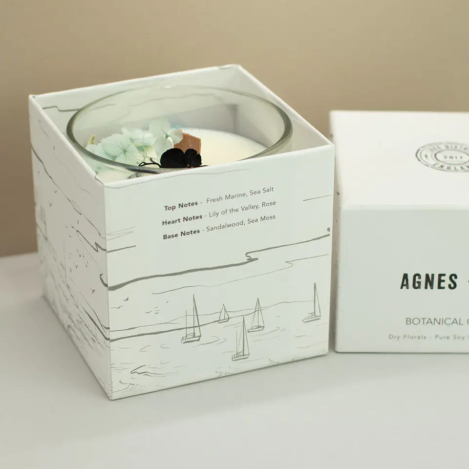 Vela Botânica de Cera de Soja Agnes + Cat - Sal Marinho & Musgo 350gr 4