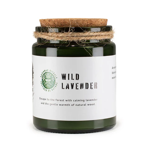 Vela de Soja Greenman c/ Pavio de Madeira - Lavanda Selvagem 160gr