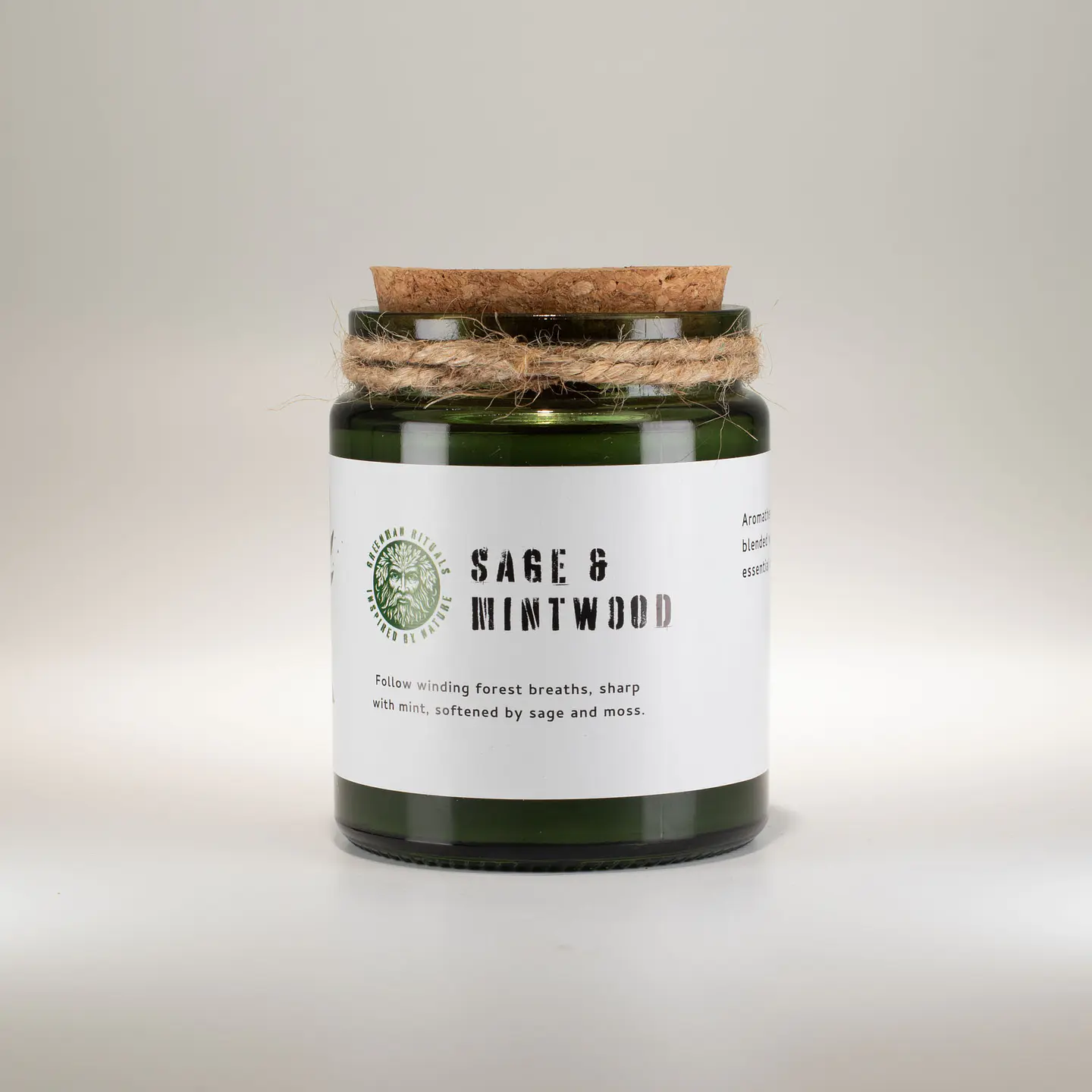 Vela de Soja Greenman c/ Pavio de Madeira - Sálvia & Madeira de Hortelã 160gr 3