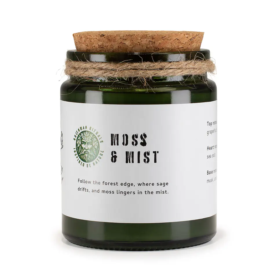 Vela de Soja Greenman c/ Pavio de Madeira - Musgo & Névoa 160gr 1