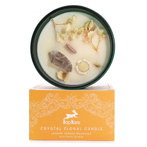 Vela Mágica Floral de Soja c/ Cristais Hop Hare - O Leão 175gr