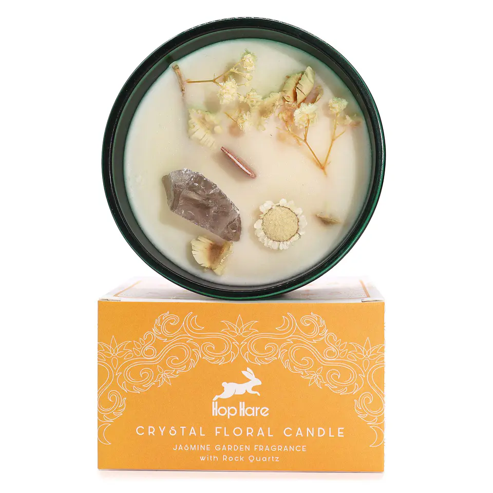 Vela Mágica Floral de Soja c/ Cristais Hop Hare - O Leão 175gr 1