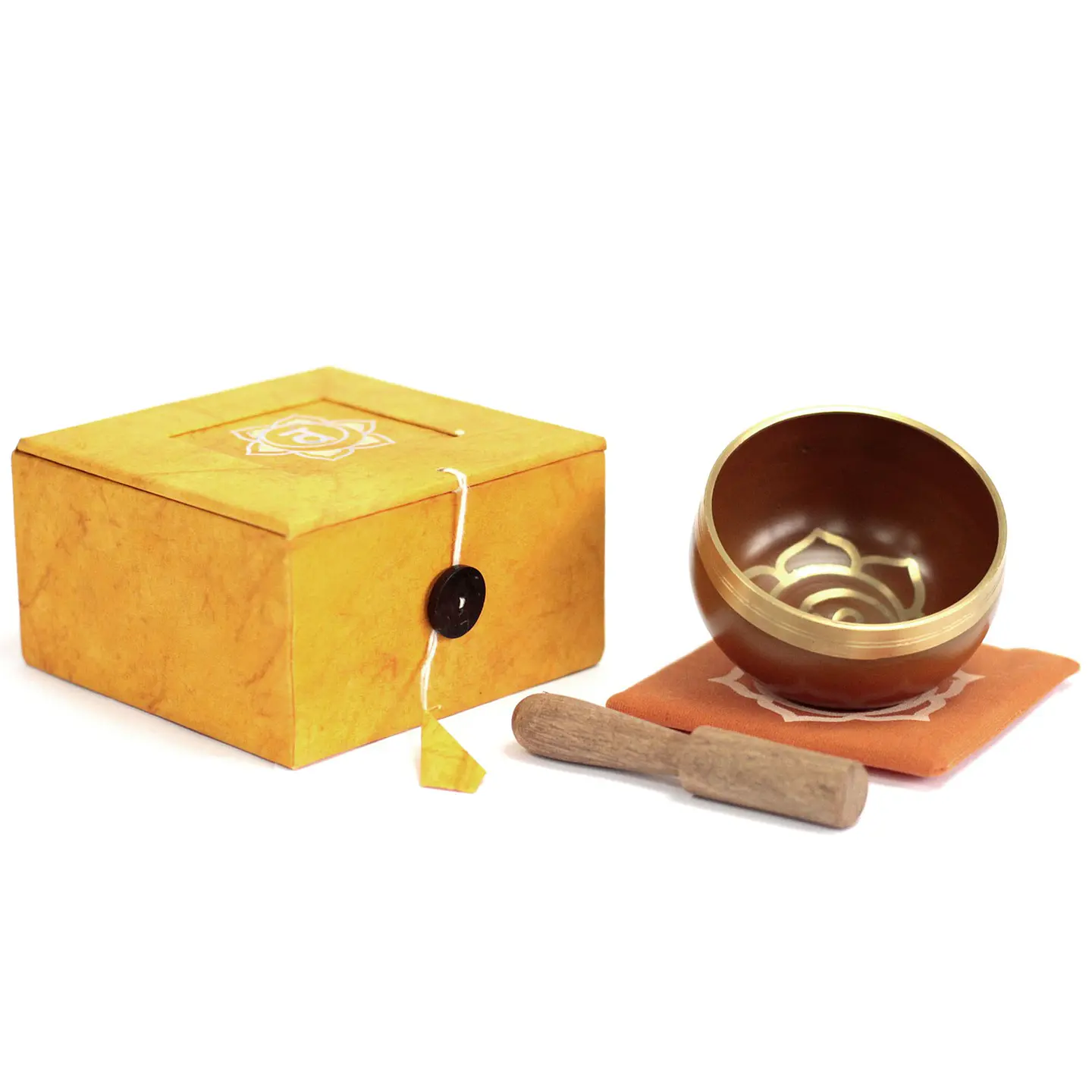 Gift Set Taça Tibetana dos 7 Chakras - Sacral 8cm 1