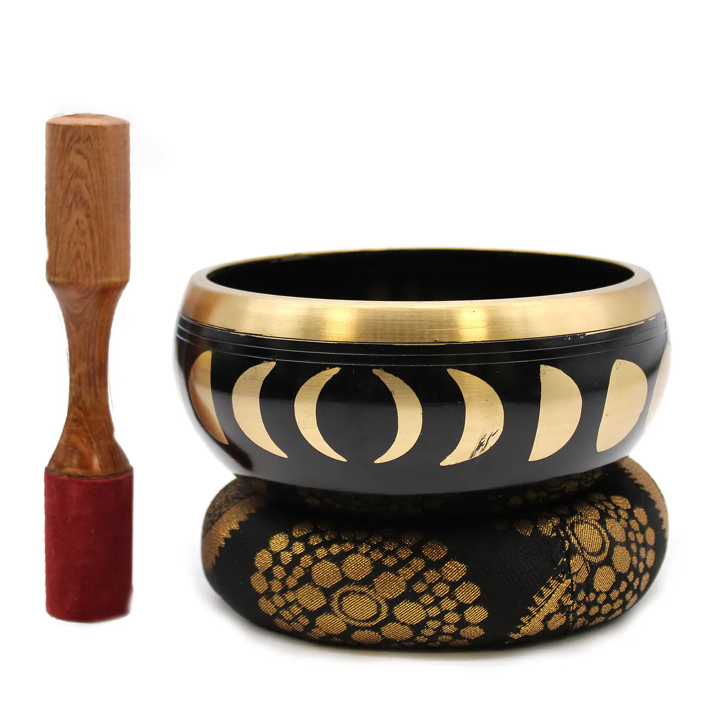 Gift Set Taça Tibetana Média - Fases da Lua Preto 14cm 1