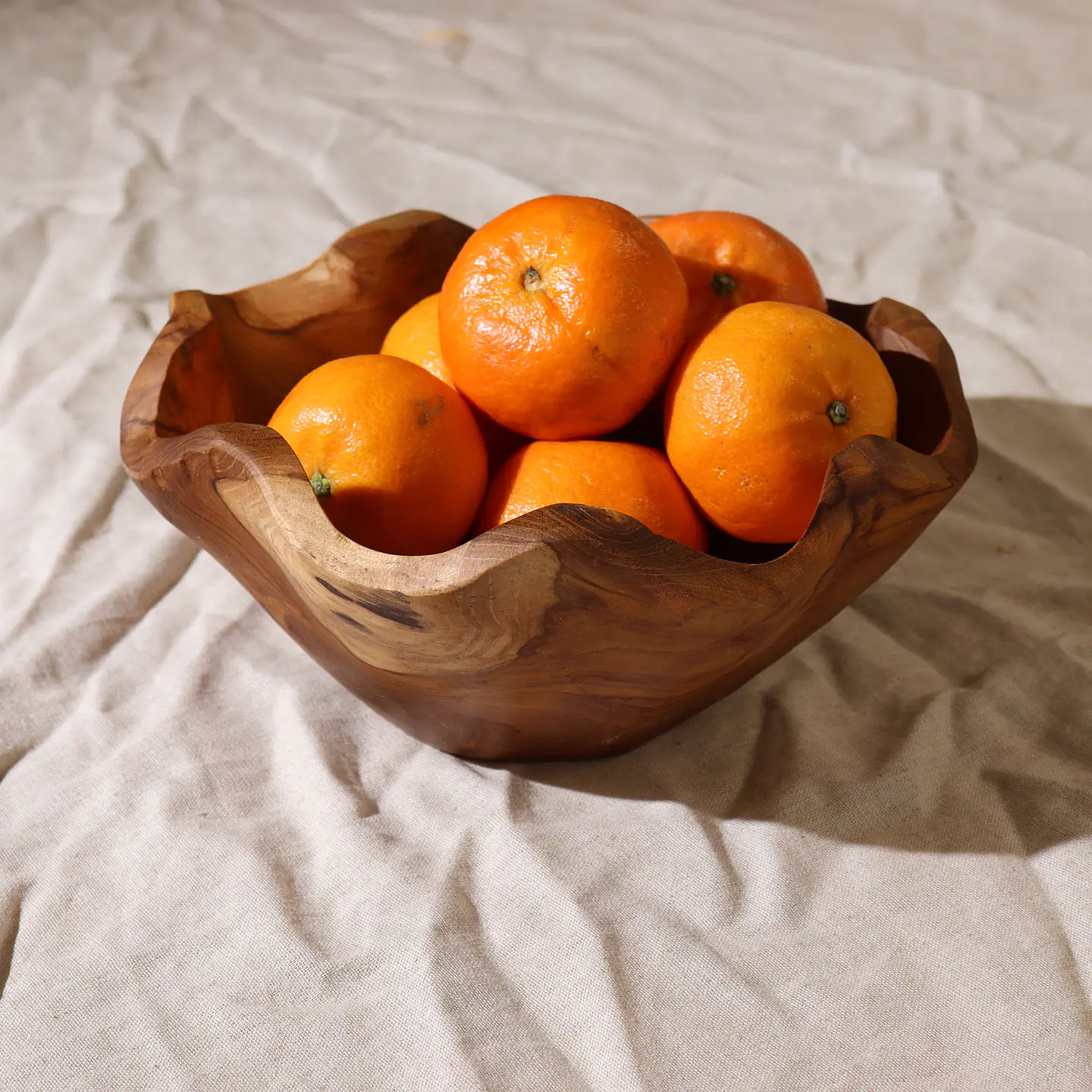 Fruteira Média em Madeira de Teca Lisa - 21x9cm 3