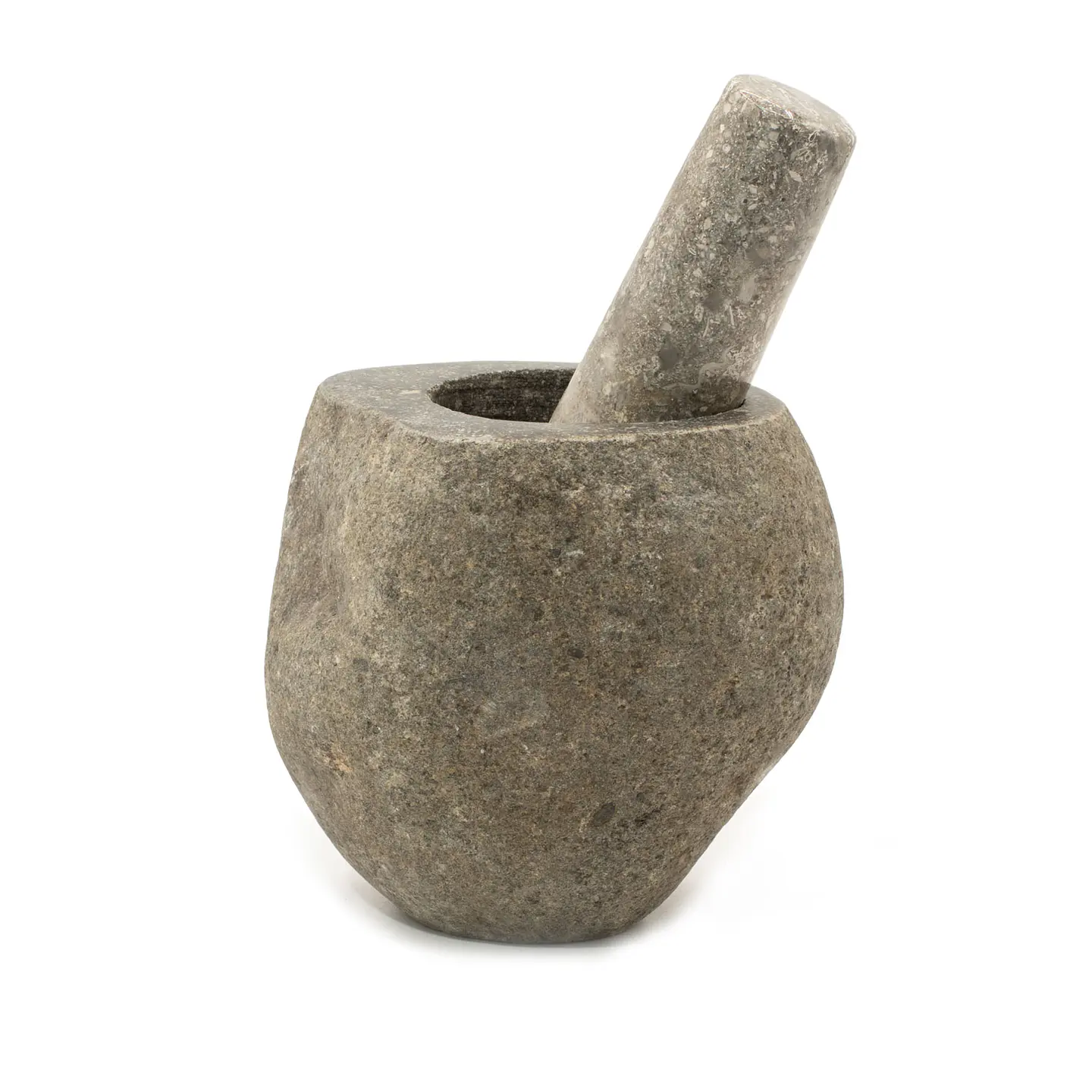 Almofariz & Pilão Decorativos em Pedra de Rio Natural - Médio 12x8cm 1