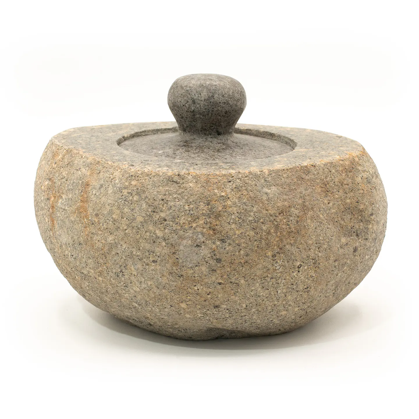 Pote de Aterramento Decorativo em Pedra de Rio Natural - Grande 15x12cm 1