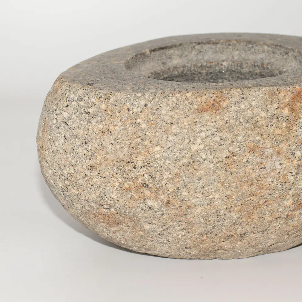 Pote de Aterramento Decorativo em Pedra de Rio Natural - Grande 15x12cm 6