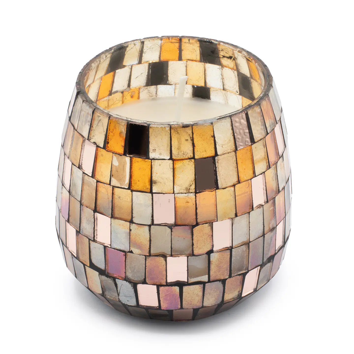 Vela Aromática em Pote de Vidro Médio - Mosaico Âmbar 280gr 1