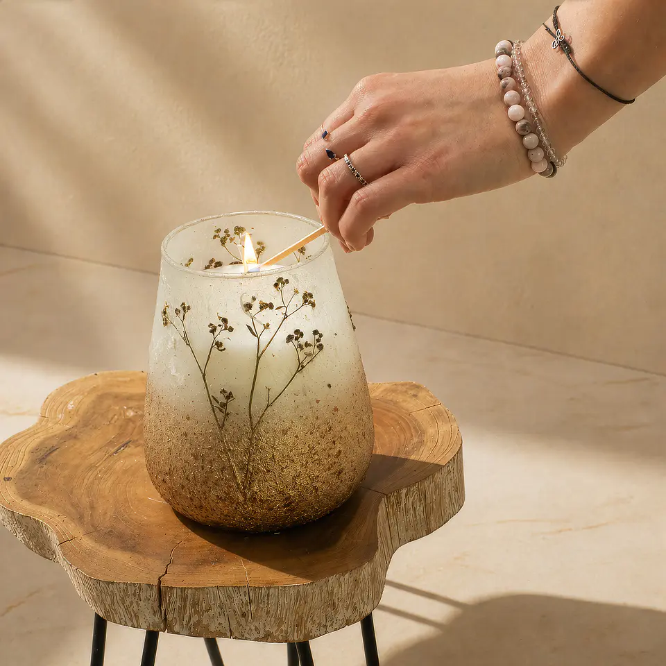 Vela Aromática em Copo de Vidro Alto - Luz do Bosque 900gr 5