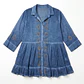 Vestido/Túnica Nomad Sari - Azul-Escuro c/ Estampa do Olho Turco - Coleção Mediterrâneo - Thumbnail 1