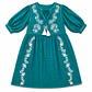 Vestido Nomad Sari - Turquesa c/ Bordado & Franjas - Coleção Mediterrâneo - Thumbnail 1