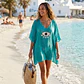 Kaftan Nomad Sari - Turquesa c/ Olho Turco Ouro & Branco - Coleção Mediterrâneo - Thumbnail 2