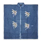 Kaftan Nomad Sari - Azul c/ Palmeiras Douradas & Brancas - Coleção Mediterrâneo - Thumbnail 1