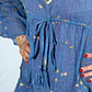 Vestido Nomad Sari - Azul Marinho & Peixes Dourados - Coleção Mediterrâneo - Thumbnail 3