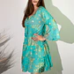 Vestido Nomad Sari - Turquesa & Corais Dourados - Coleção Mediterrâneo - Thumbnail 3