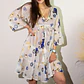 Vestido Nomad Sari - Branco, Azul & Olho Turco Dourado - Coleção Mediterrâneo - Thumbnail 2