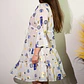 Vestido Nomad Sari - Branco, Azul & Olho Turco Dourado - Coleção Mediterrâneo - Thumbnail 4