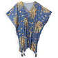 Kaftan Nomad Sari - Azul-Marinho c/ Estampa Coral Dourada - Coleção Mediterrâneo - Thumbnail 1