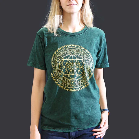 T-shirt Nomad Sari Efeito Lavagem - 7 Chakras - Verde