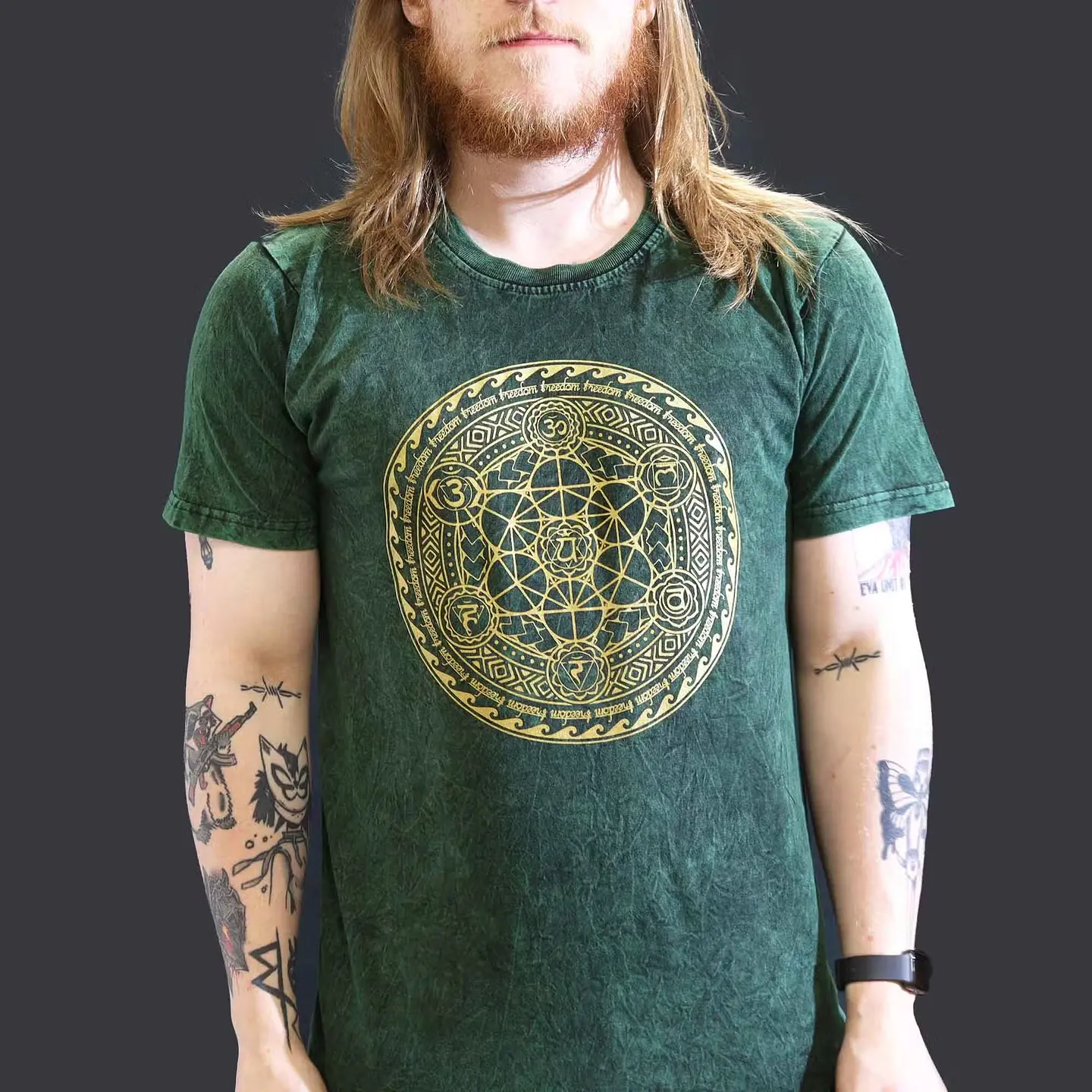 T-shirt Nomad Sari Efeito Lavagem - 7 Chakras - Verde 3