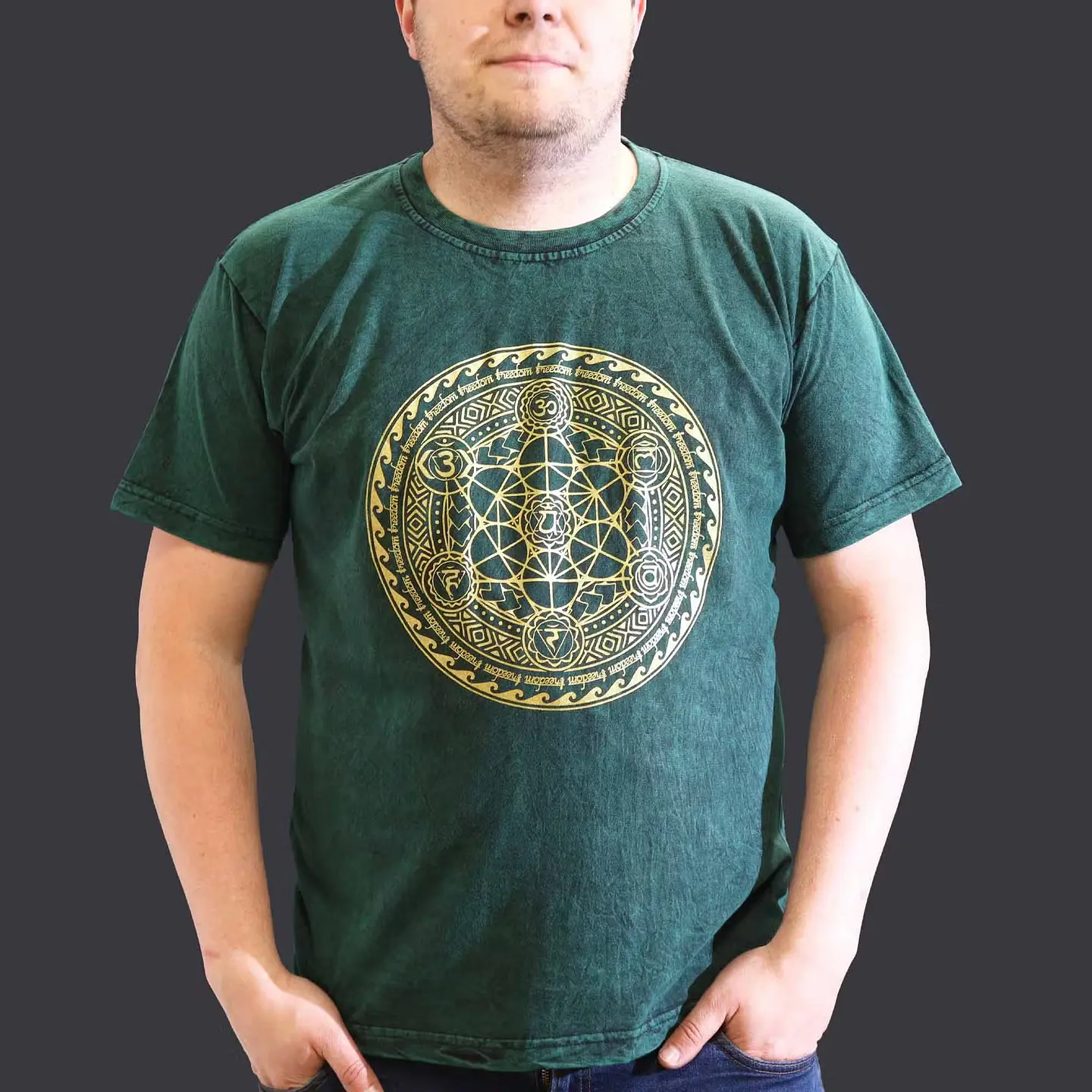 T-shirt Nomad Sari Efeito Lavagem - 7 Chakras - Verde 4