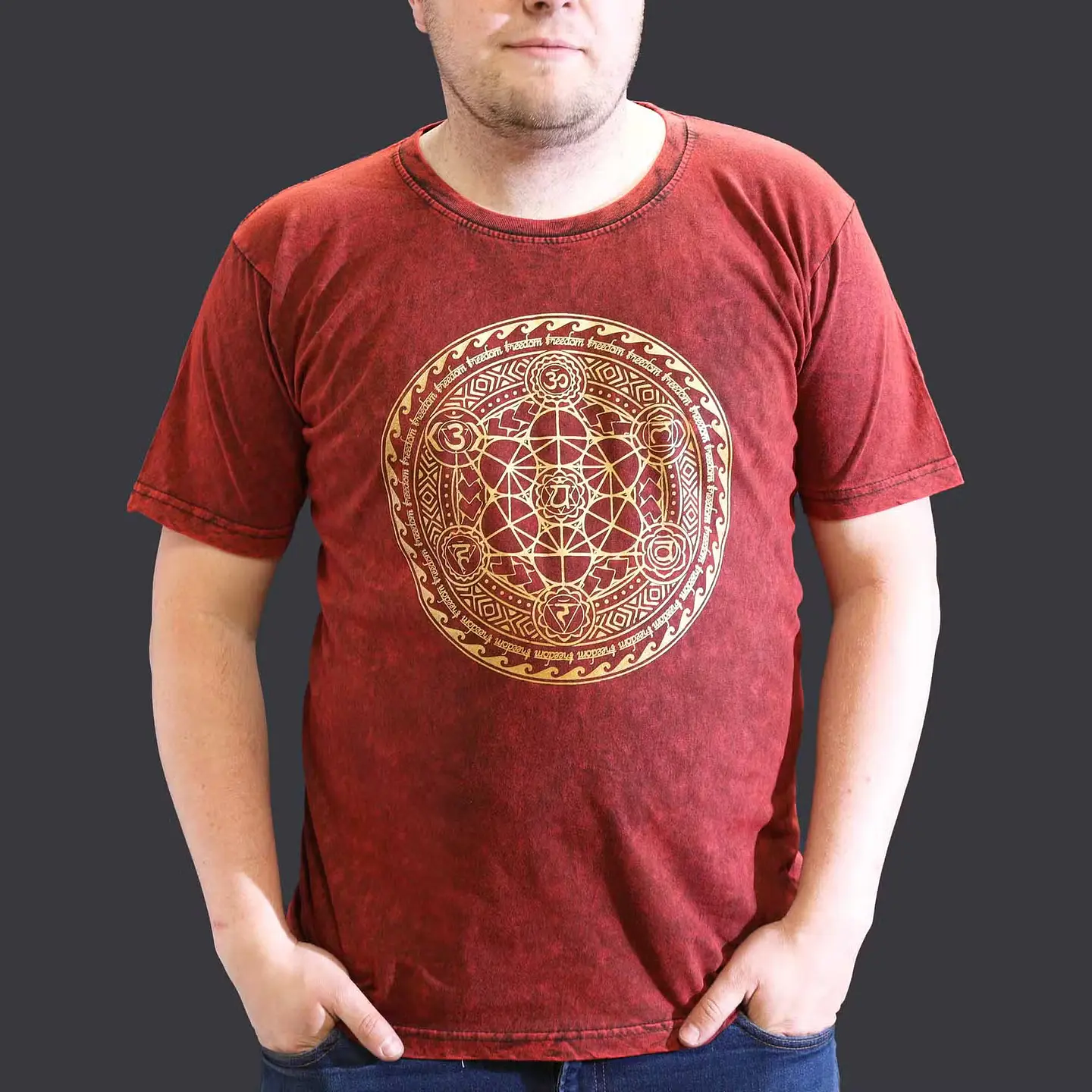 T-shirt Nomad Sari Efeito Lavagem - 7 Chakras - Bordeaux 4