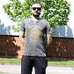 T-shirt Nomad Sari Efeito Lavagem - Mandala - Cinzento Escuro - Thumbnail 5