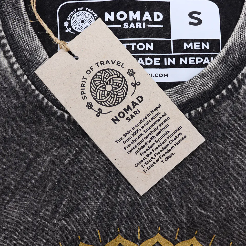 T-shirt Nomad Sari Efeito Lavagem - Mandala - Cinzento Escuro 7
