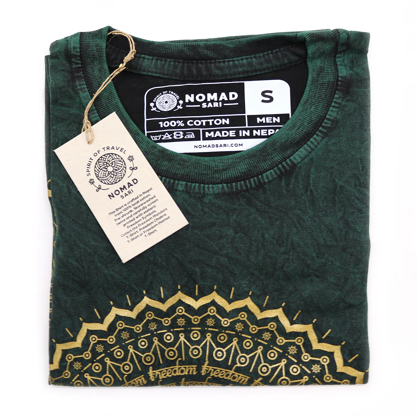 T-shirt Nomad Sari Efeito Lavagem - Mandala - Verde 6