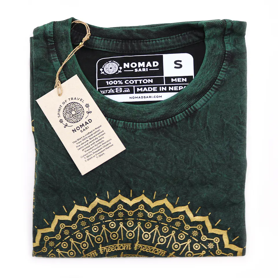 T-shirt Nomad Sari Efeito Lavagem - Mandala - Verde 6