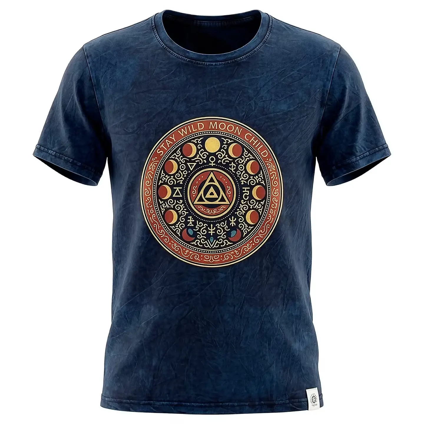 T-shirt Nomad Sari Efeito Lavagem - Stay Wild, Moon Child - Azul 1
