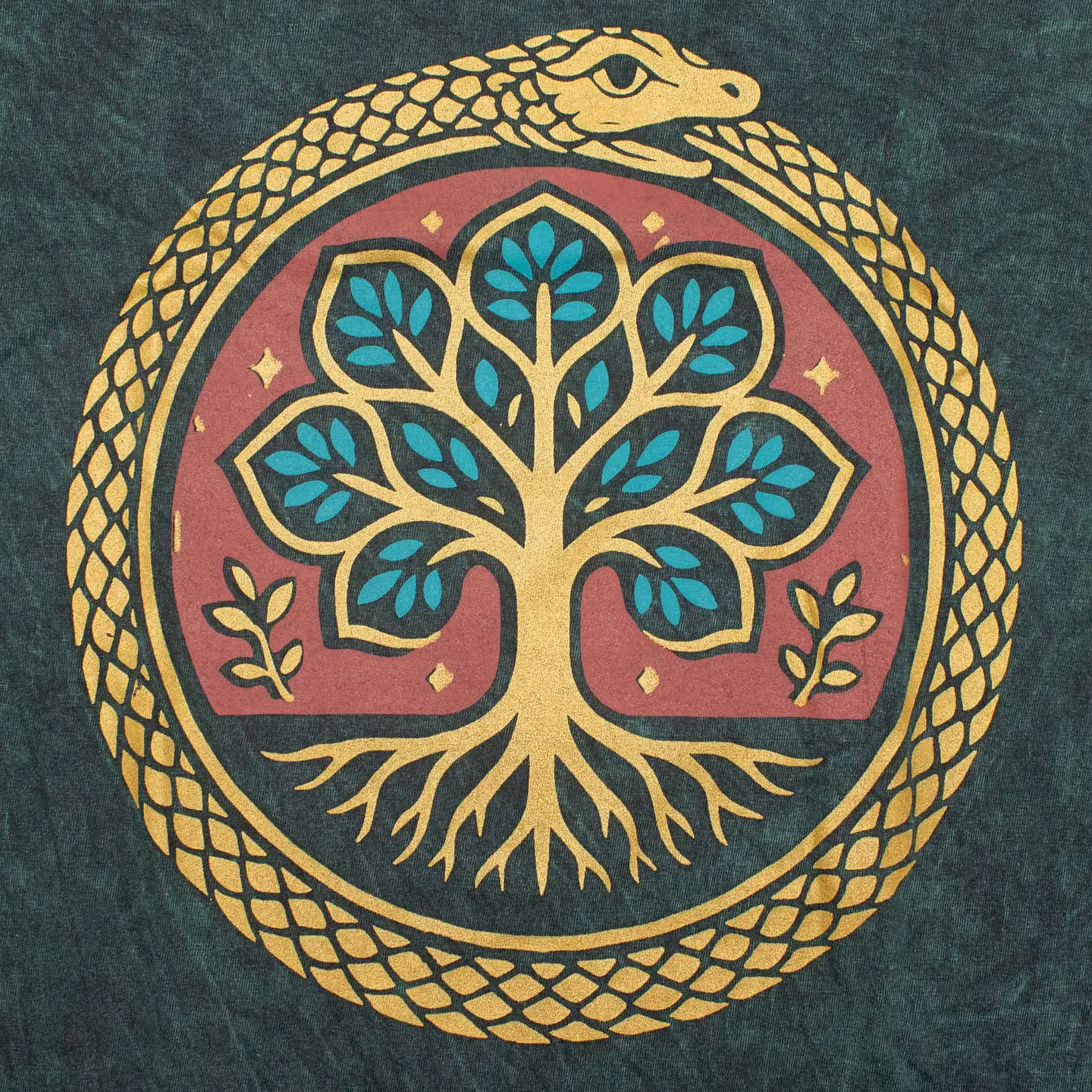T-shirt Nomad Sari Efeito Lavagem - Árvore da Vida - Verde 2