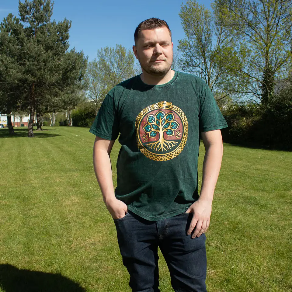 T-shirt Nomad Sari Efeito Lavagem - Árvore da Vida - Verde 8
