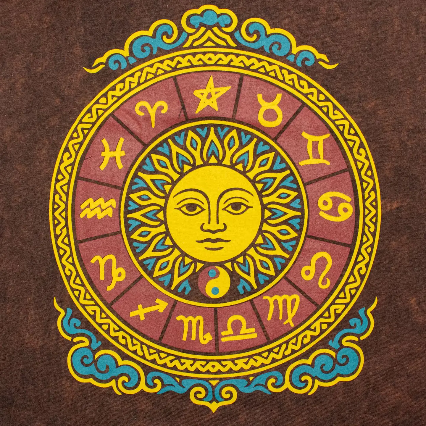 T-shirt Nomad Sari Efeito Lavagem - Sol & Zodíaco - Castanho 2