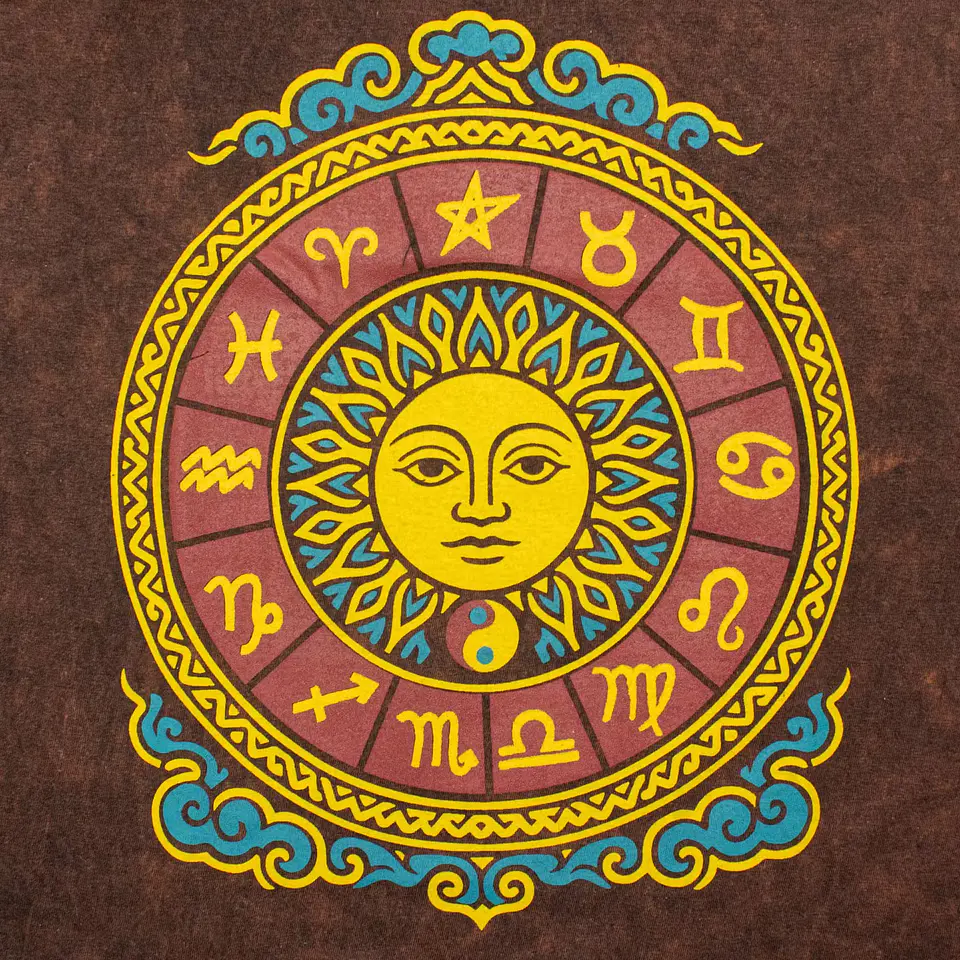 T-shirt Nomad Sari Efeito Lavagem - Sol & Zodíaco - Castanho 2
